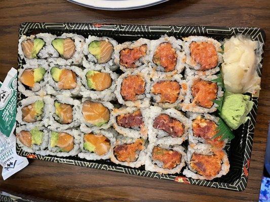 Salmon Avocado Roll  Spicy Spicy Crunchy Tuna Roll  Spicy Crunchy Salmon Roll