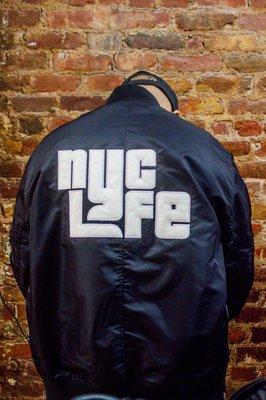 NycLyfe Bomber Jacket, With Applique Stitching