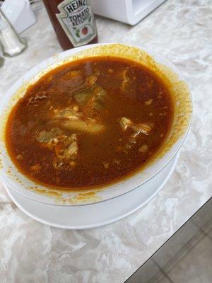 Pancita (beef tripe soup)