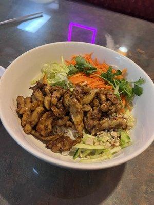 Top view of Chicken Vermicelli Bowl