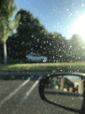 Chemical residue all over car. Etched into windows, won't come off!!! This place ruined my windows.