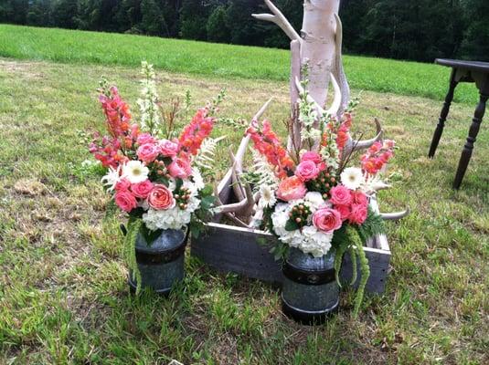 Rustic wedding flowers