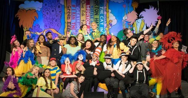 A group of kids performing "Seussical."