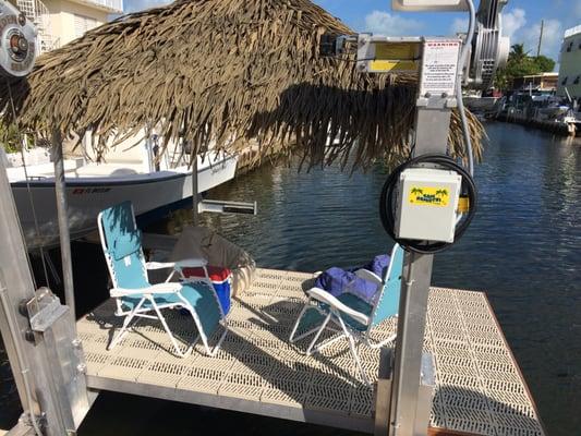 Add a removable Tiki Hut to your boat lift