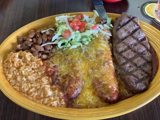 Steak with chili Relleno