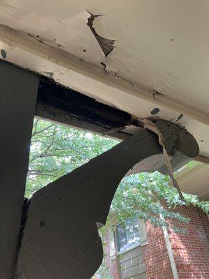 Rotted support beam