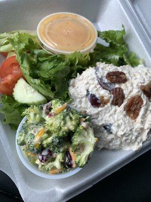 Chicken salad with grapes and the best broccoli salad ever