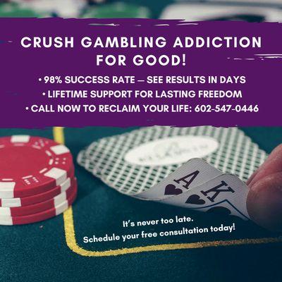 Are you tired of gambling controlling your life, your finances & your happiness?  Hypnotic 1's specialized hypnotherapy program can help!