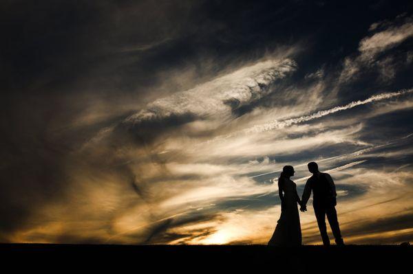 Sunset wedding picture