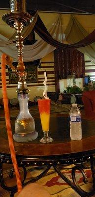 Strawberry mango smoothie and hookah!