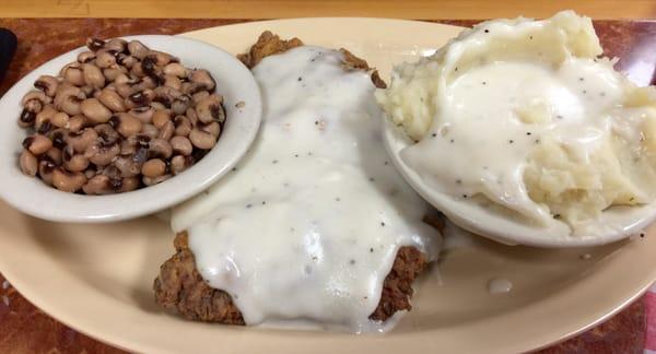 Chicken Fried Steak with vegetables