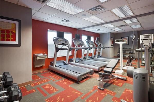 The 24-hour fitness center is filled with cardio equipment and free weights to make sure you keep up your workout routine.