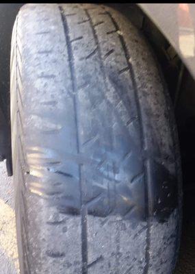 Zero tread tires sold on vehicle with known recall issues.