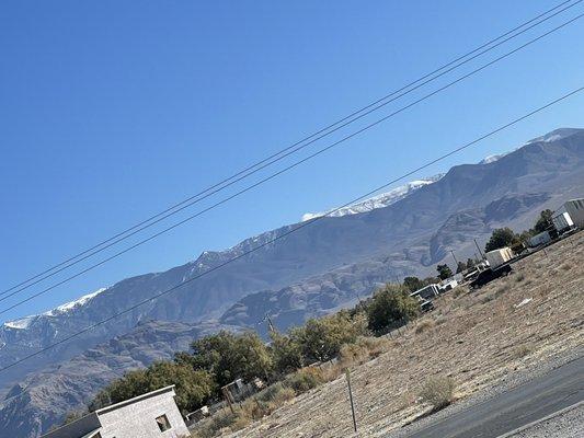 Awesome view of the mountains across the street