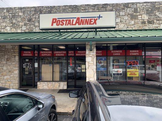 We are location inside the Postal Annex at the Oak Hill Center.