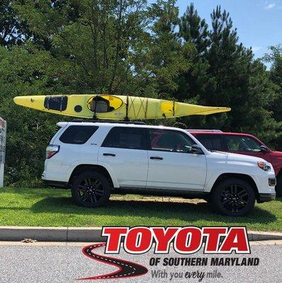 2019 4Runner with a kayak rack. The kayak rack can be purchased in our parts department.