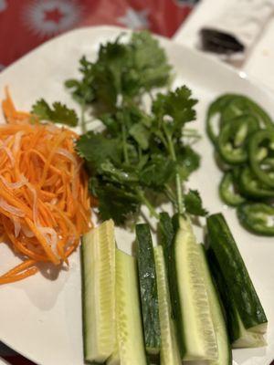 Fresh veggies to add to the Bánh Mi