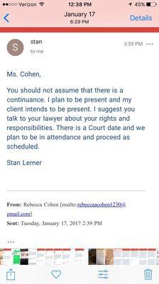 The guy doesn't give up and wastes his time... which he probably has plenty of considering he has no clients.