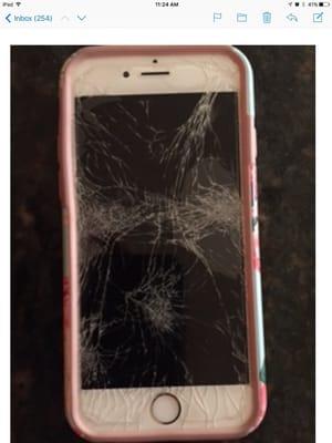 Before ( shattered iPhone 6 screen )