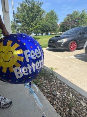 Feel better balloon instead of happy anniversary