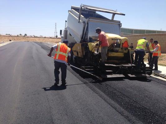 Our crew paving the street