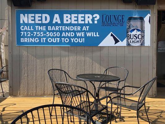 Only patio bar in town