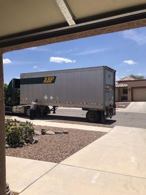 U-pack trailer getting dropped off in AZ