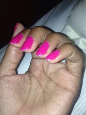 That doesn't look like a fresh manicure done by a professional.