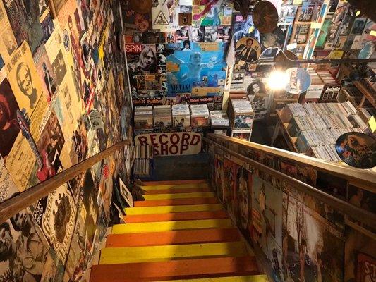 Upstairs looking over the main record selection area