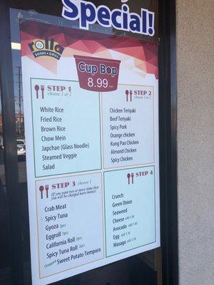 Cupbop menu