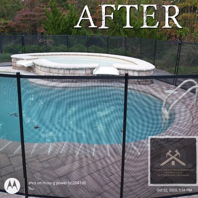 Finished look of the installed pool fence.