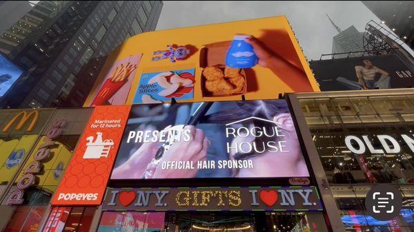 Featured on Times Square.