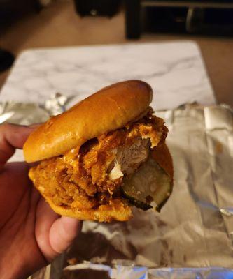 Spicy chicken sandwich ($4.99):  Generous amt. of juicy chicken that was well-seasoned and had plenty of creamy spiced sauce. 9/10!