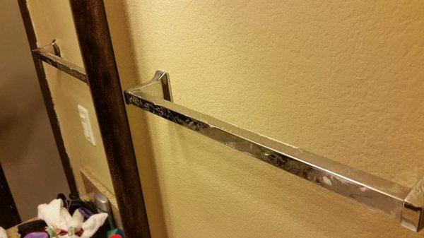 Corroded towel rack.