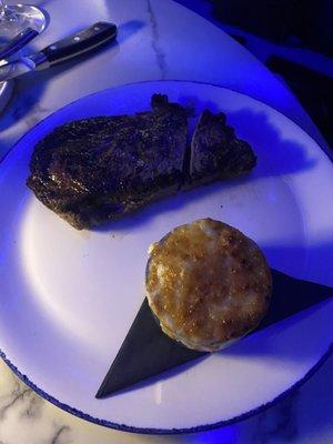 $49 14oz ribeye and potatoes au gratin