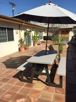 The beautiful patio for us, the residents