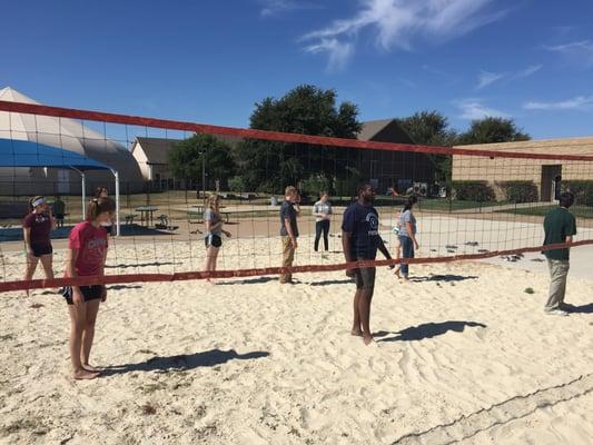 College ministry volleyball game