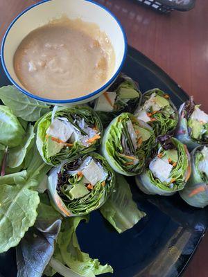 Veggie and avocado summer roll is superb.