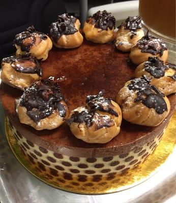 Profiterole cake