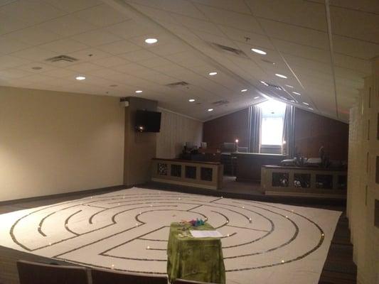 Walking the labyrinth at the VA Chapel