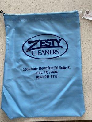 Free Zesty Cleaners garment bags!