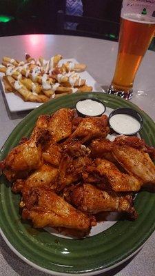 Loaded Fries and Sriracha Wings