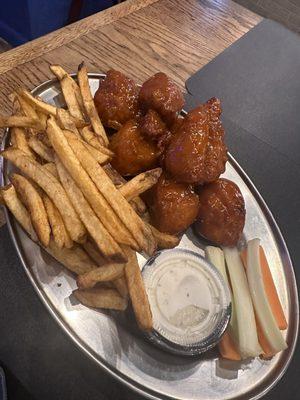 Mango habanero wings...amazing w/ house Hand Cut French Fries