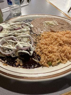 Chicken enchiladas with mole