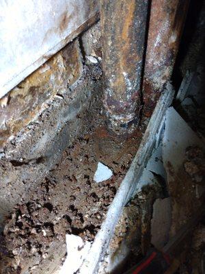 Corrosion on drainline