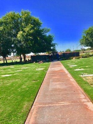 Walkway to garden memorial area.