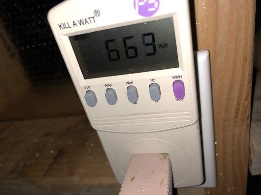 Fan Efficacy portable watt meter results