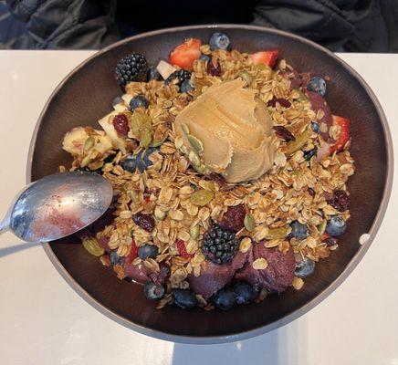 Açaí Bowl with peanut butter.