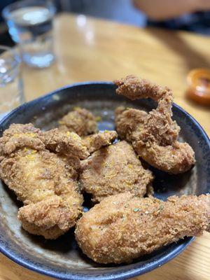 Fried Chicken (Petaluma half bird, infused maple, Szechuan peppercorn, orange, rosemary)