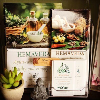 Hemaveda brochures and business cards!